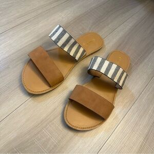 Striped and Tan Sandals